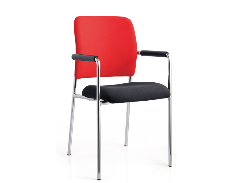 Modern office upholstered padded chair with metal leg