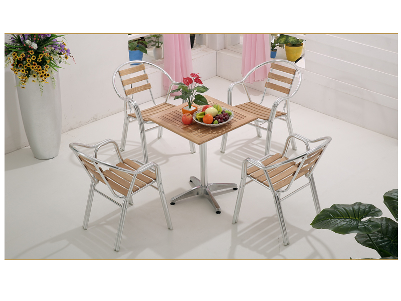 Popular strong outdoor leisure aluminium table with chairs
